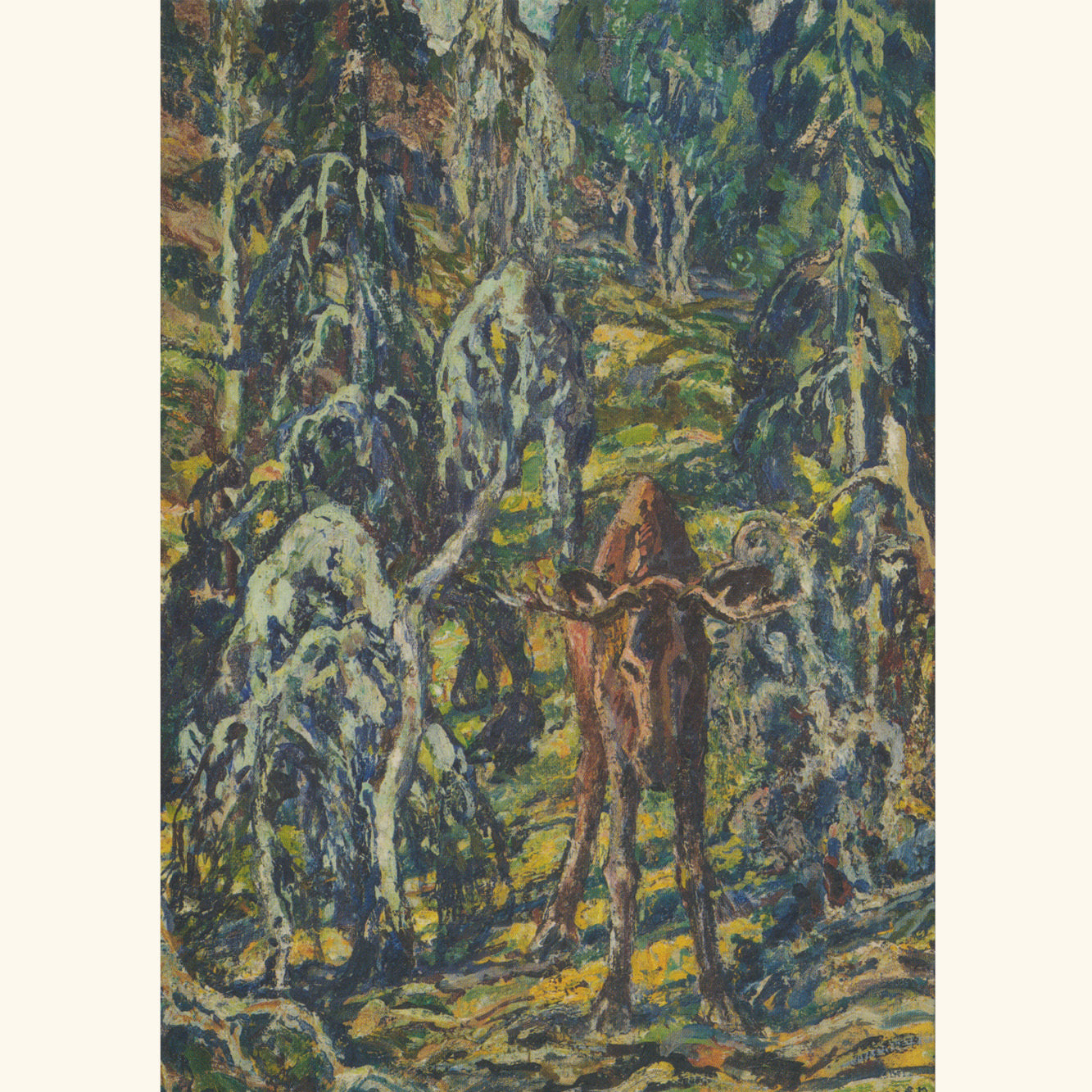 Heinrich Vogeler - Junger Elch im Wald - Postkarte 692