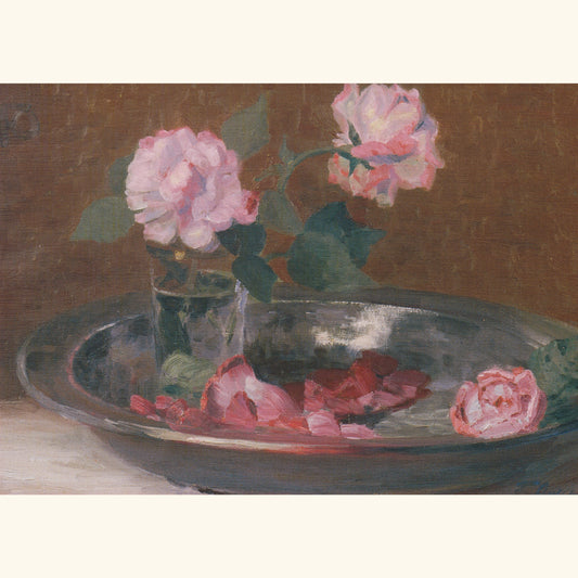 Fritz Overbeck - Rosen in Zinnschale - Postkarte 698