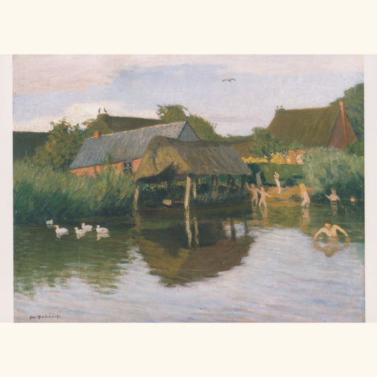 Otto Modersohn - Badende Kinder - Postkarte 800